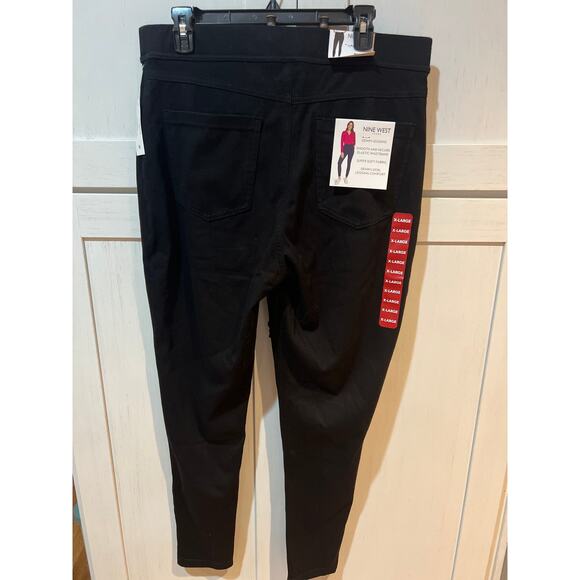 Nine West Women’s Black Denim Leggings Size XL 16-18 Cotton Blend Stretch Pants - Picture 3 of 6